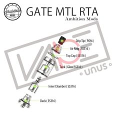 画像6: GATE MTL RTA - Ambition MODS アトマイザー MTL RTA　22mm 《 Ambition MODS 》シングル　ビルド　アトマイザー　電子タバコ　vape (6)
