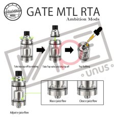 画像7: GATE MTL RTA - Ambition MODS アトマイザー MTL RTA　22mm 《 Ambition MODS 》シングル　ビルド　アトマイザー　電子タバコ　vape (7)