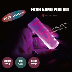 画像1: ＜スターターキット＞ FUSH NANO POD KIT / ACROHM　小型スターターキット　pod式　光るvape　コンパクト　持ち歩き　スターター　電子たばこ　vape　初心者　サブ機 (1)