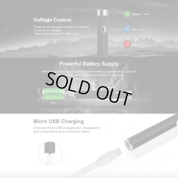 CBDバッテリー単品＞ airis 350mAh V2.0 Battery / ARISTECH CBD Pen